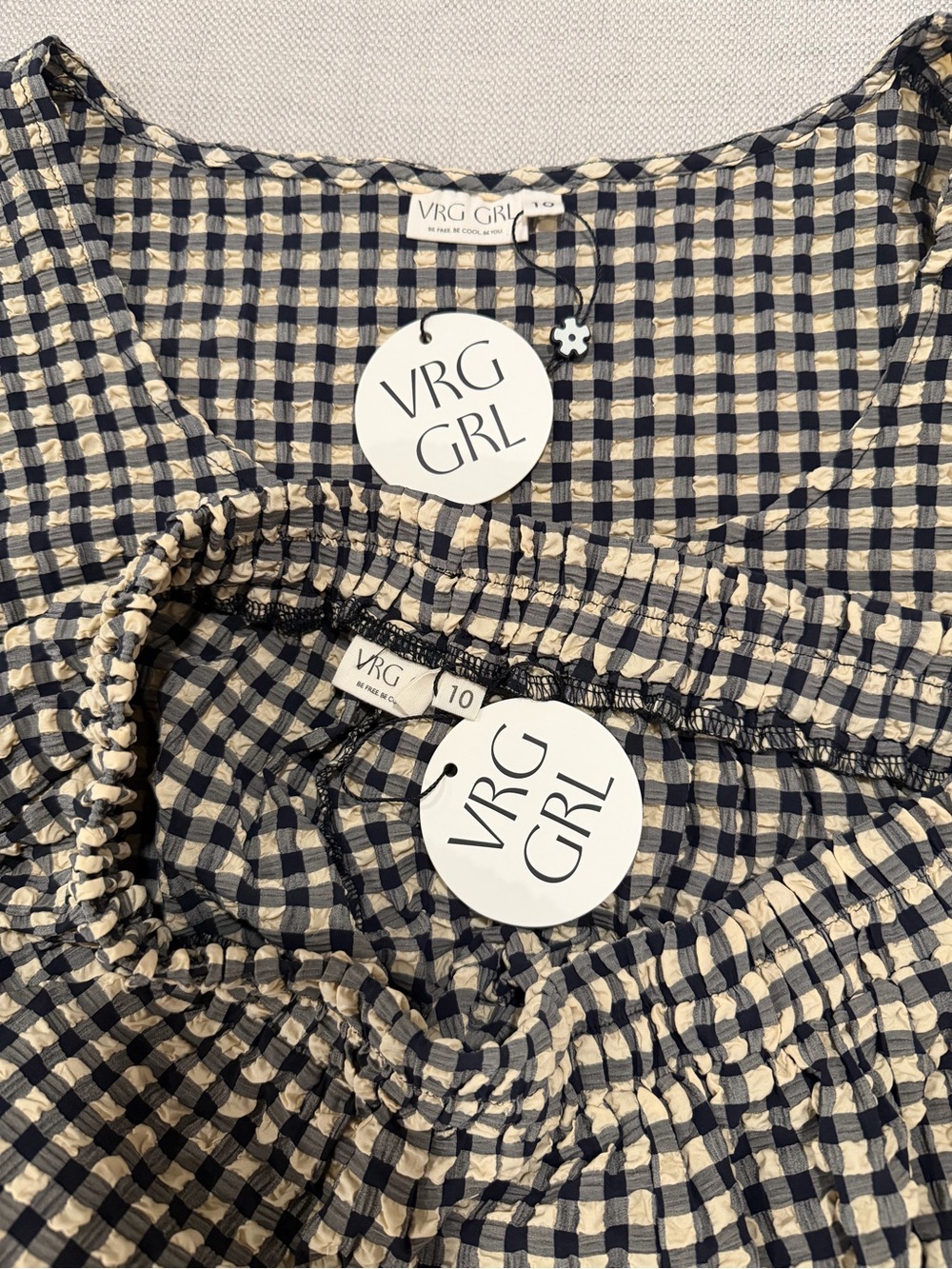 Vrg Grl Gingham Two-Piece Set - Picture 4 of 6